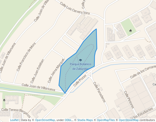 walking in Parque Botánico de Zaburdón map in San Lorenzo de El Escorial