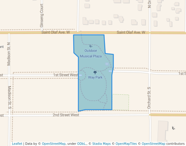 walking in Way Park map in Northfield