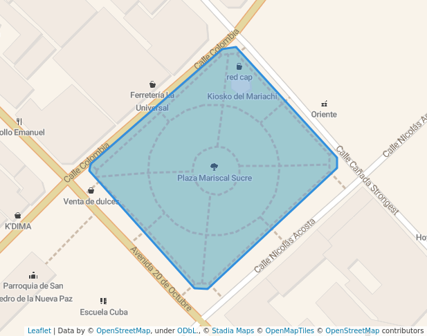 walking in Plaza Sucre map in La Paz