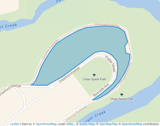 walking in Clean Spade Park map in Swift Current