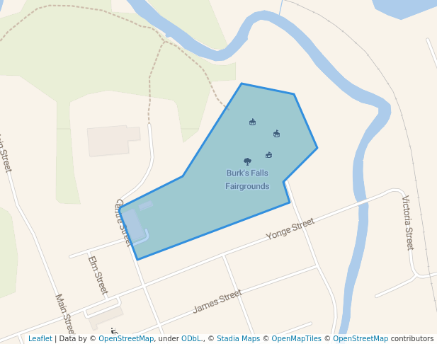 walking in Burk's Falls Fairgrounds map in Burk's Falls