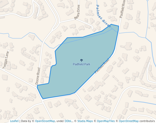 walking in Padfield Park map in Pinetown
