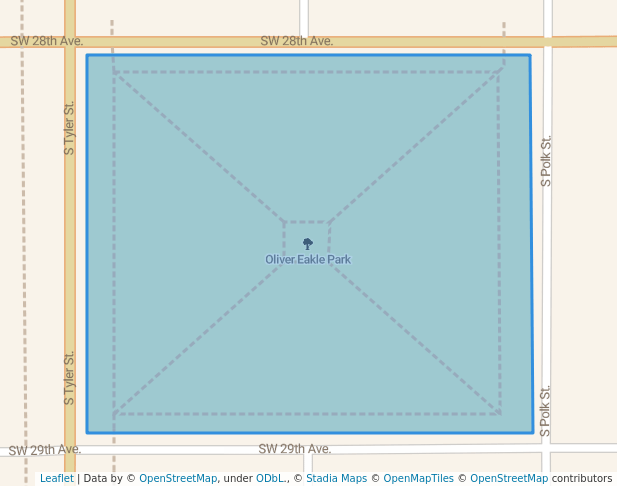 walking in Oliver Eakle Park map in Amarillo