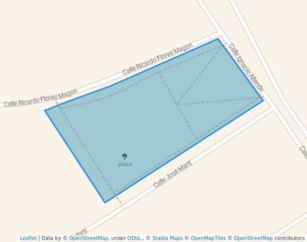 walking in plaza map in Nuevo Casas Grandes