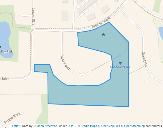 walking in Roosevelt Park map in Northfield