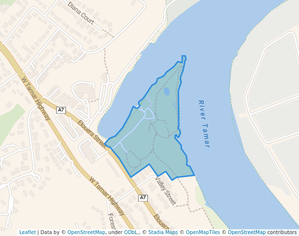 walking in Tailrace Park map in Trevallyn