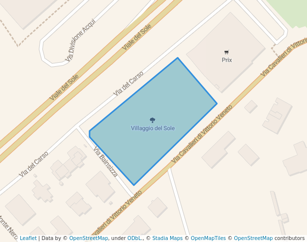 walking in Villaggio del Sole map in Vicenza