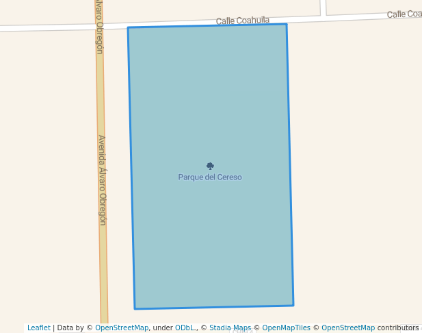 walking in Parque del Cereso map in Nuevo Casas Grandes