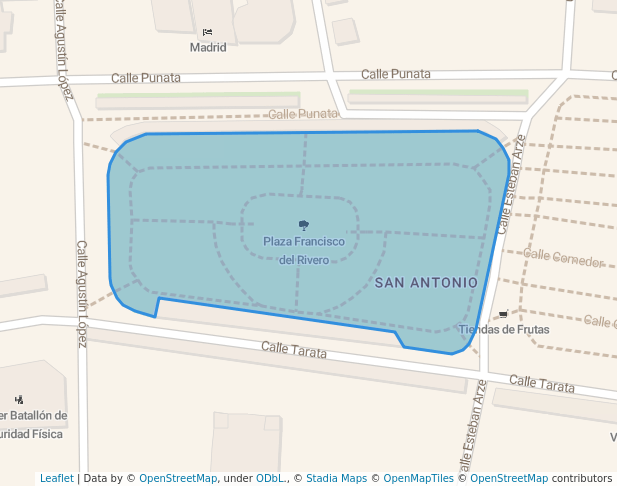 walking in Plaza Francisco del Rivero map in Cochabamba