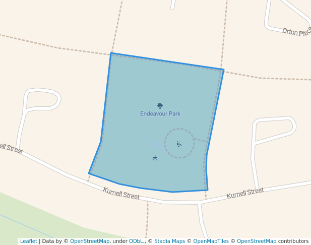 walking in Endeavour Park map in North Albury