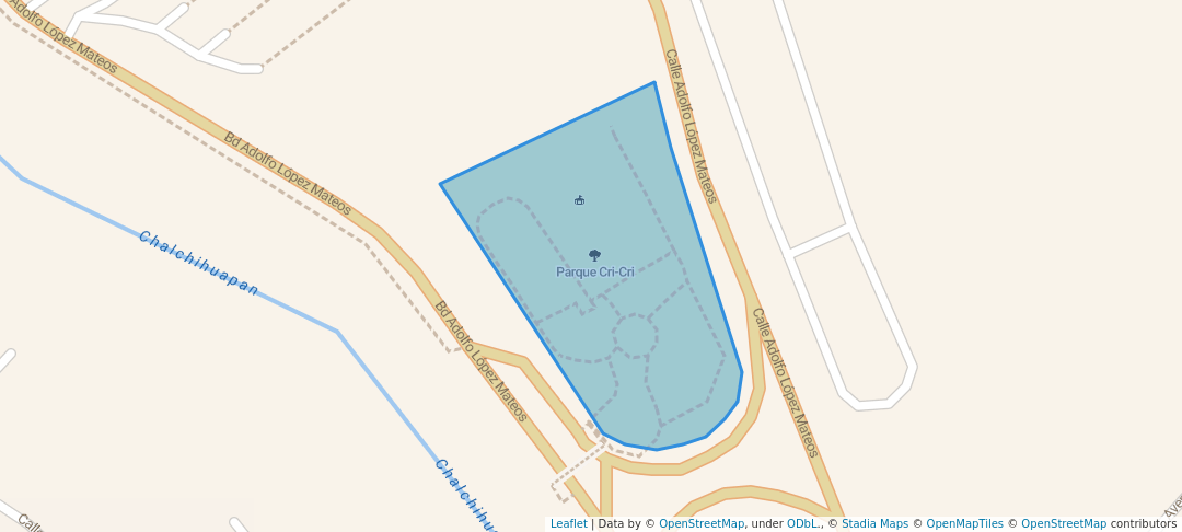 walking in Parque Cri-Cri map in Cuernavaca