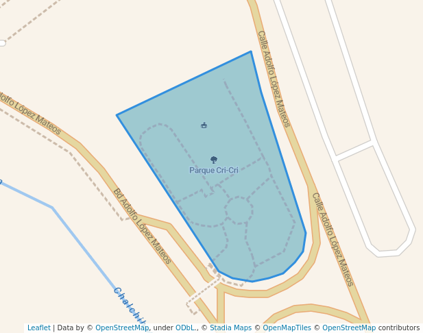 walking in Parque Cri-Cri map in Cuernavaca