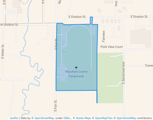 walking in Waushara County Fairgrounds map in Wautoma