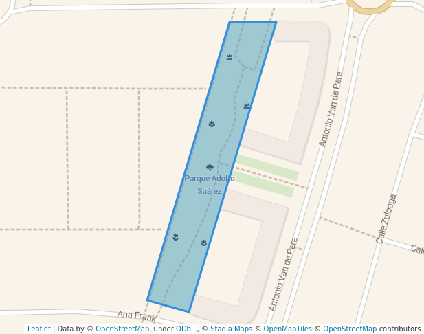 walking in Parque Adolfo Suárez map in Valdemoro