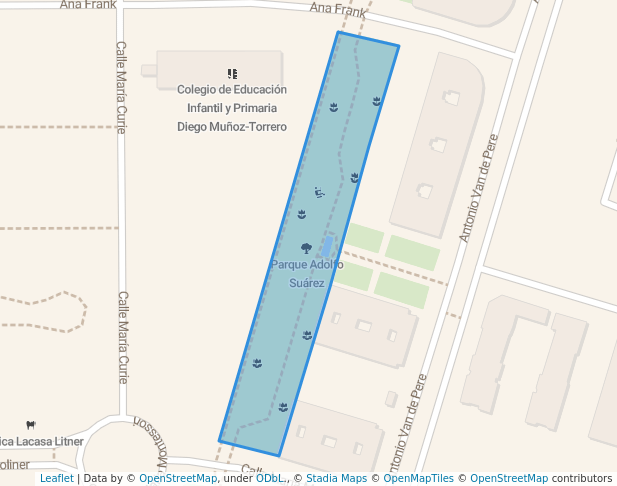 walking in Parque Adolfo Suárez map in Valdemoro