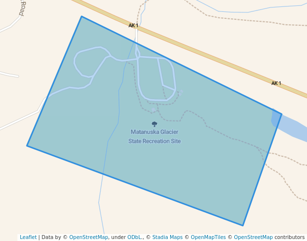 walking in Matanuska Glacier State Recreation Site map in Sutton-Alpine