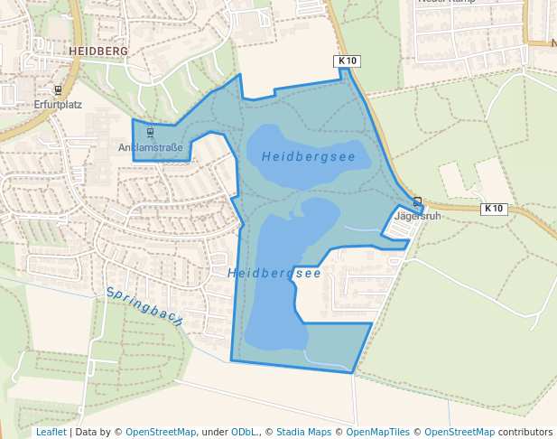walking in Heidbergpark map in Braunschweig
