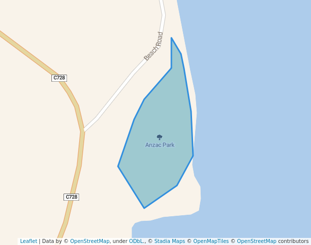 walking in Anzac Park map in Gravelly Beach