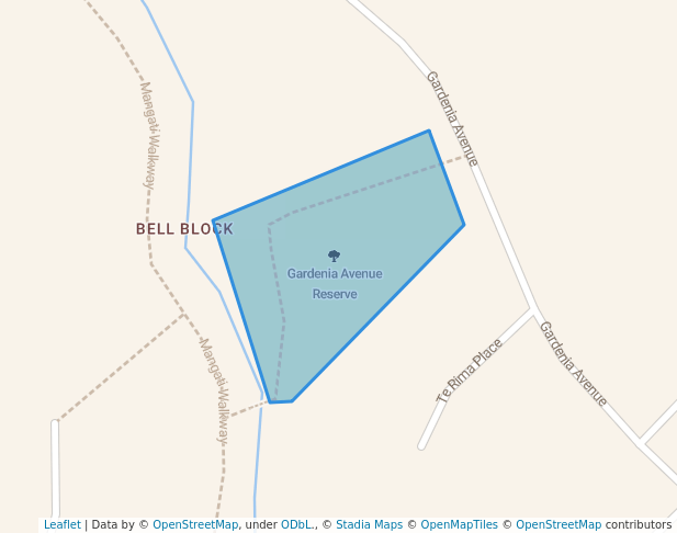 walking in Gardenia Avenue Reserve map in New Plymouth