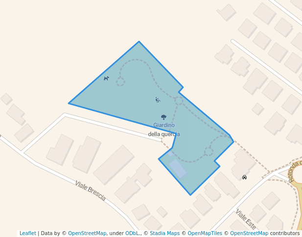 walking in Giardino della quercia map in Riccione