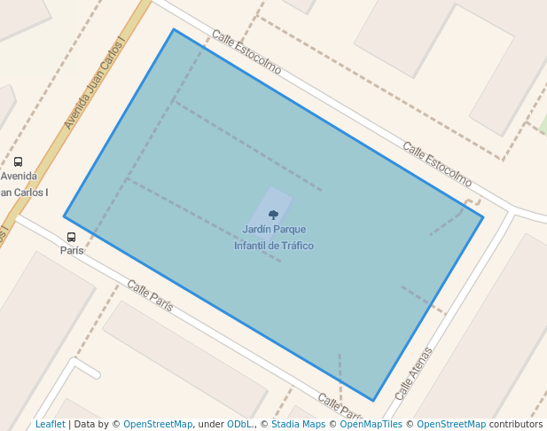 walking in Jardín Parque Infantil de Tráfico map in Segovia
