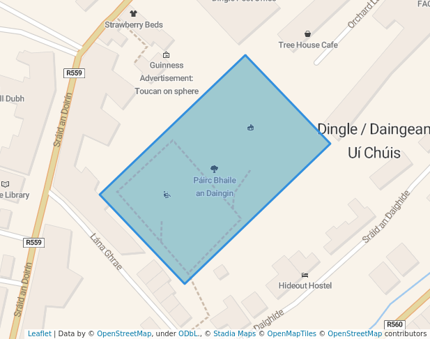 walking in Dingle Town Park map in Dingle