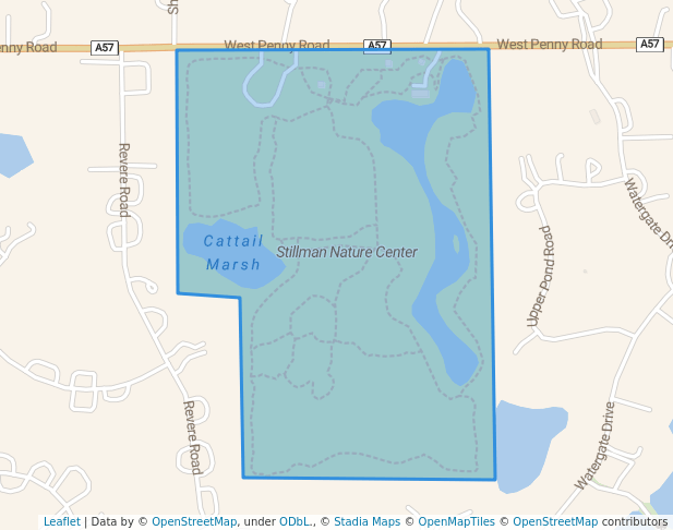 walking in Stillman Nature Center map in South Barrington