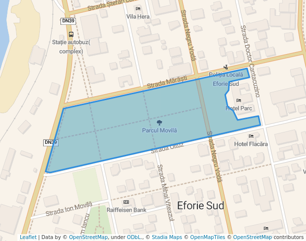 walking in Parcul Movilă map in Eforie Sud