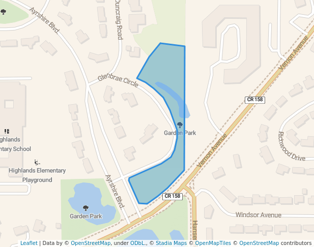 walking in Garden Park map in Edina