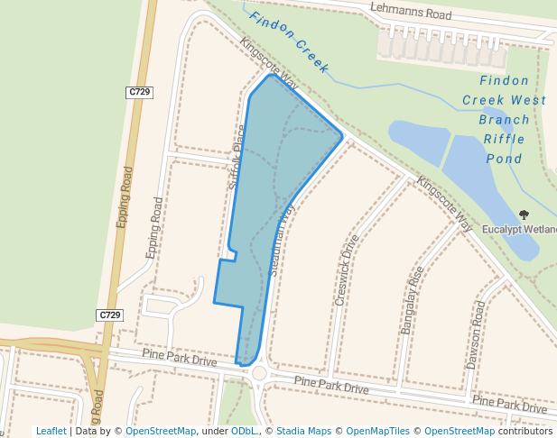 walking in Steadman Park map in Wollert