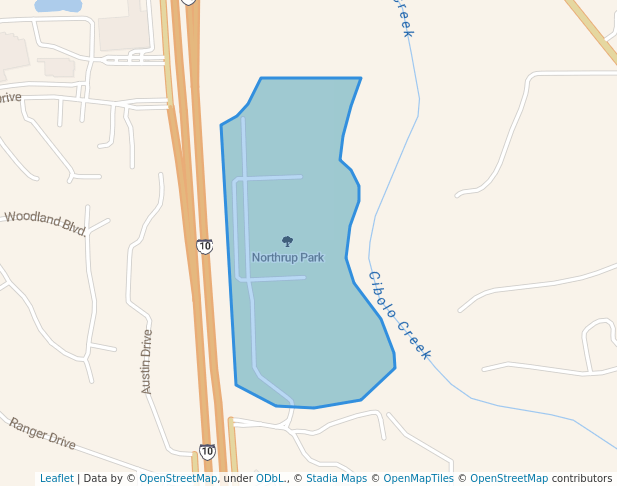 walking in Northrup Park map in Boerne