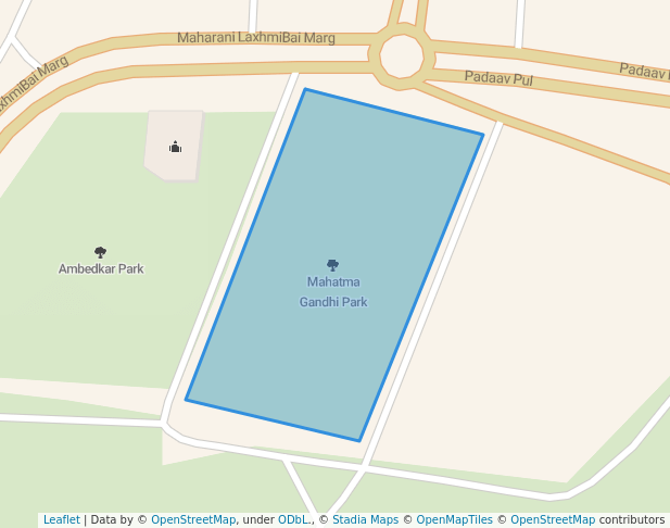 walking in Mahatma Gandhi Park map in Gwalior