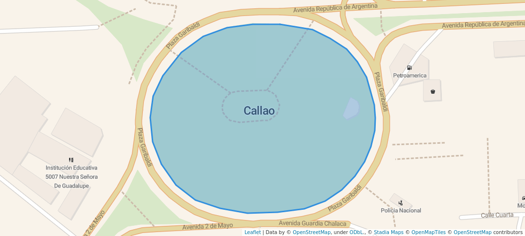 walking in Ovalo Garibaldi map in Callao