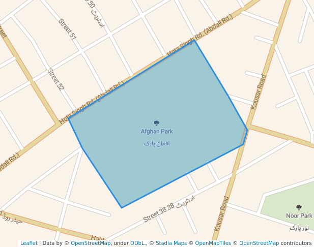 walking in Afghan Park map in Lahore