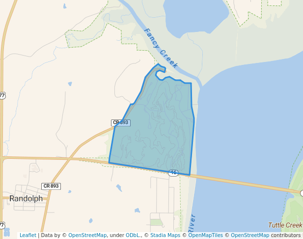 walking in Fancy Creek State Park map in Randolph