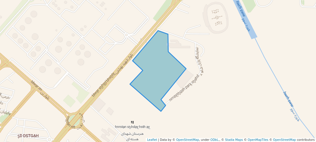 walking in پارک شاهد map in Kermanshah