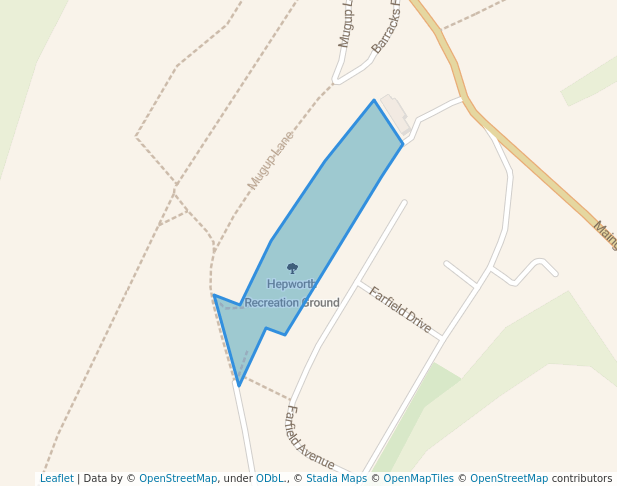 walking in Hepworth Recreation Ground map in Hepworth
