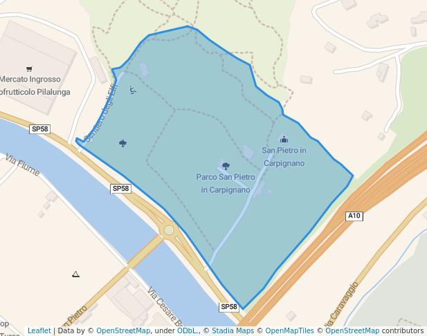 walking in Parco San Pietro in Carpignano map in Valleggia