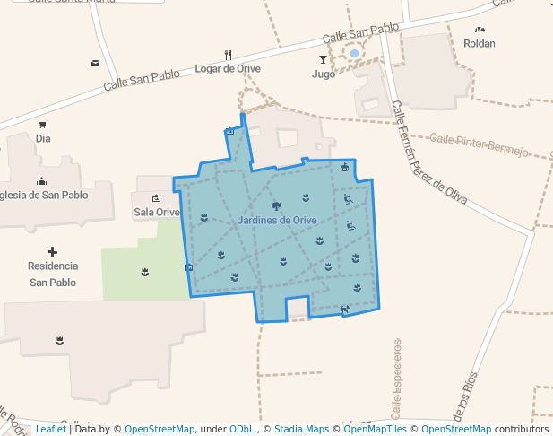 Jardines de Orive in Córdoba | Map and Routes