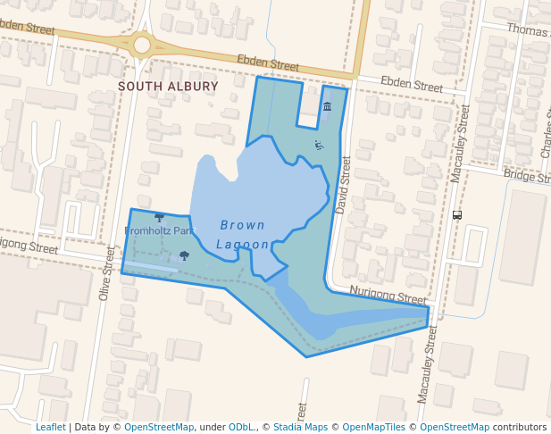 walking in Fromholtz Park map in South Albury