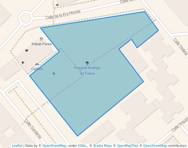 walking in Plaza de Rodrigo de Triana map in Alcalá de Henares