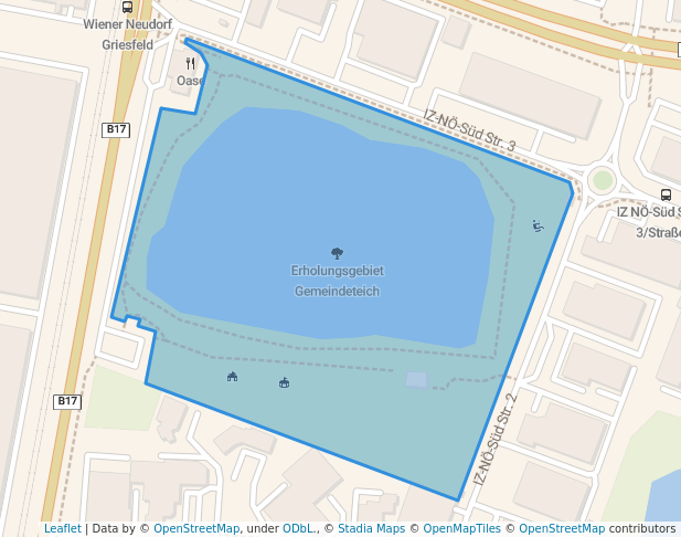 walking in Erholungsgebiet Gemeindeteich map in Wiener Neudorf