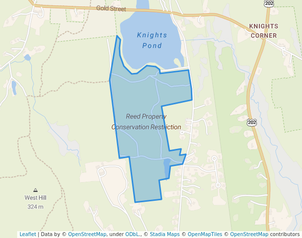 walking in Reed Property Conservation Restriction map in Belchertown