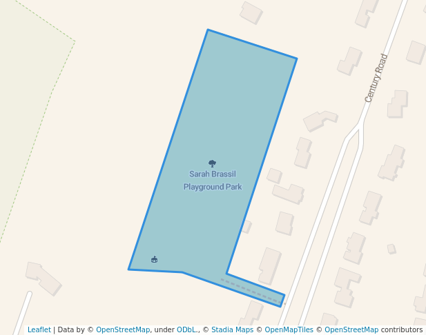 walking in Sarah Brassil Playground Park map in Weymouth