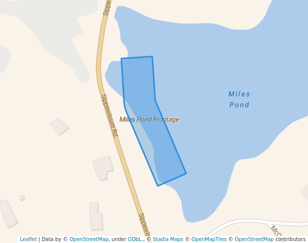walking in Miles Pond Frontage map in Falmouth