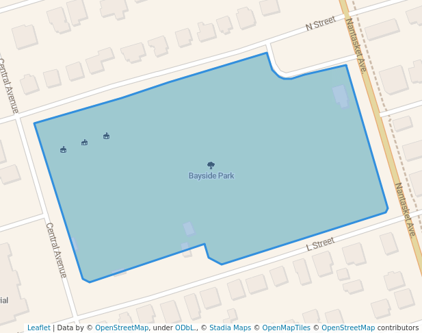 walking in Bayside Park map in Hull