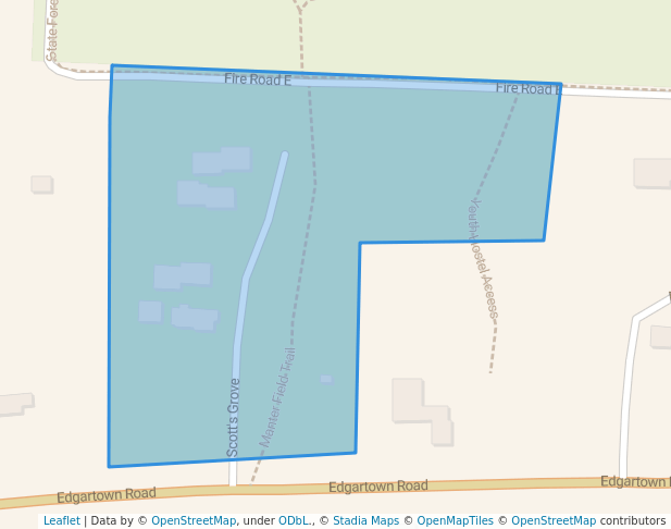 walking in Manter Memorial Field map in West Tisbury