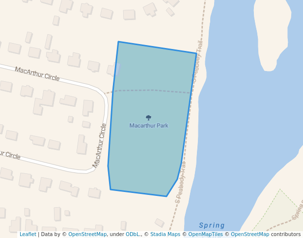 walking in Macarthur Park map in Peabody