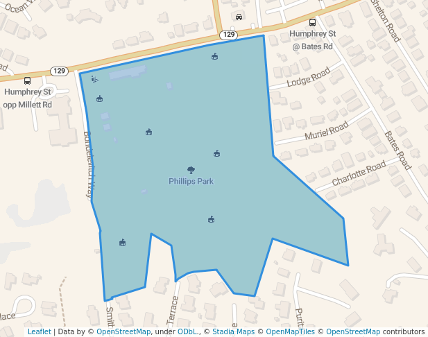 walking in Phillips Park map in Swampscott