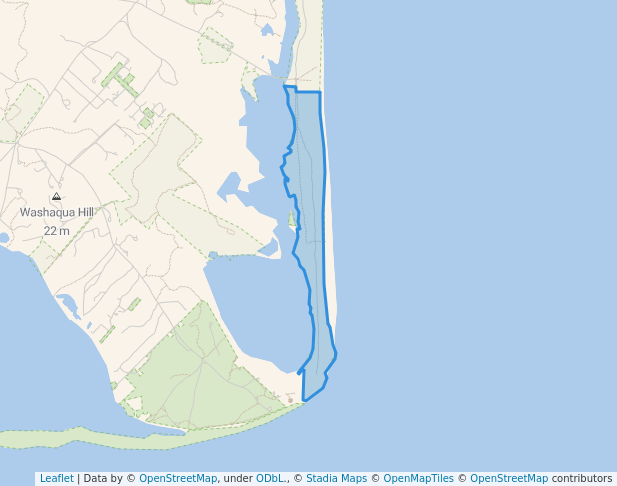 walking in South Barrier Beach map in Edgartown